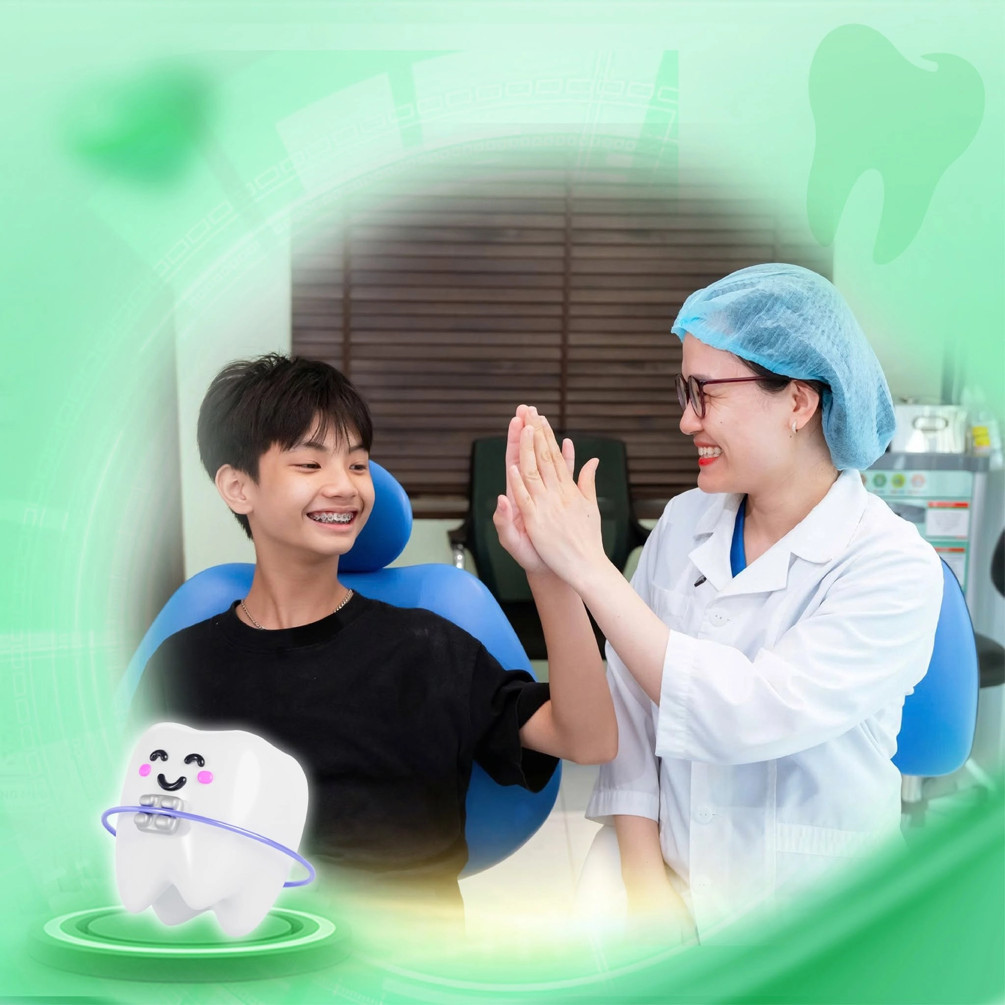 Khách hàng nhí chỉnh nha sớm tại Răng Hàm Mặt Hồng Ngọc