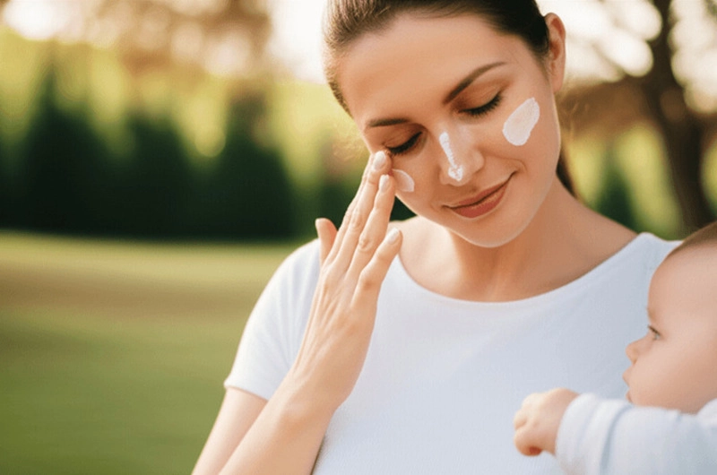 chống nắng sau sinh cho mẹ bỉm
